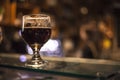 Glass of beer on the pub counter Royalty Free Stock Photo