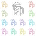 Glass of beer, shamrock, four leaves multi color icon. Simple glyph, flat vector of saint patricks day icons for ui and ux,