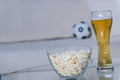 Glass of beer standing on table Royalty Free Stock Photo