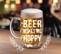 Glass of beer standing table Royalty Free Stock Photo