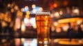 Glass of beer on the table closeup. German beer festival, Oktoberfest, Munich Royalty Free Stock Photo