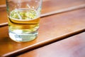 Glass of beer on table Royalty Free Stock Photo