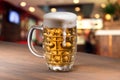 Glass of beer on table Royalty Free Stock Photo