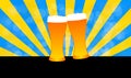 Glass of beer illustration concept design background