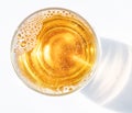 Glass of beer. Top view of lager beer or light beer. Royalty Free Stock Photo