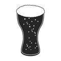 Glass beer vector icon.Black vector icon isolated on white background glass beer. Royalty Free Stock Photo