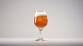 glass of beer on a wooden table, isolated on gray background. light ale. empty space for text Royalty Free Stock Photo