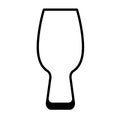 glass for belgian beer, glass for alcohol. Flat style. Vector illustration