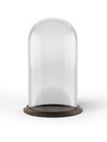 Glass bell with wooden base