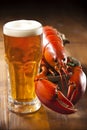 seafood beverage background snack crawfish red food crab crayfish beer glass. Generative AI. Royalty Free Stock Photo