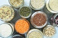 Glass bins for storing legumes and pasta which are zero waste