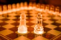 Glass bishop chess pieces Royalty Free Stock Photo