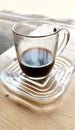 a glass of black coffee, will accompany you all your activities in the morning