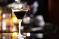 Glass of black russian cocktail at bar counter Royalty Free Stock Photo