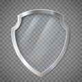 Glass blank shield isolated on transparent background