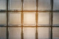 Glass block wall detail texture and background art in a building. Royalty Free Stock Photo