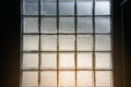 Glass block wall detail texture and background art in a building. Royalty Free Stock Photo