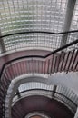 Glass block wall with stairway Royalty Free Stock Photo
