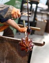 Glass Blower at His Work Royalty Free Stock Photo