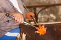 Glass Blower at His Work Royalty Free Stock Photo