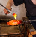 Glass Blower at His Work Royalty Free Stock Photo