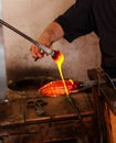Glass Blower at His Work Royalty Free Stock Photo