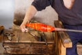 Glass Blower at His Work Royalty Free Stock Photo