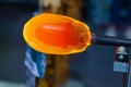 Glass blower manufacturing process Royalty Free Stock Photo