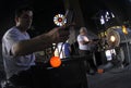 Glass blowery workers at workshop