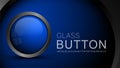 Glass blue button