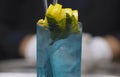 Glass of Blue Lagoon Cocktail Royalty Free Stock Photo