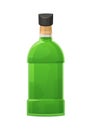 Glass bottle of absinthe on white background