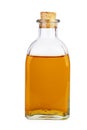 Glass bottle with apple vinegar isolated