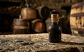 Glass bottle of authentic modena balsamic vinegar Royalty Free Stock Photo
