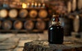 Glass bottle of authentic modena balsamic vinegar Royalty Free Stock Photo