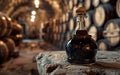 Glass bottle of authentic modena balsamic vinegar Royalty Free Stock Photo