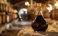Glass bottle of authentic modena balsamic vinegar Royalty Free Stock Photo