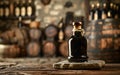 Glass bottle of authentic modena balsamic vinegar Royalty Free Stock Photo