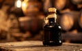 Glass bottle of authentic modena balsamic vinegar Royalty Free Stock Photo