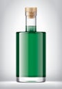 Glass Bottle on background.