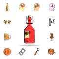 glass bottle of beer colored sketch style icon. Detailed set of color beer in hand drawn style icons. Premium graphic design. One Royalty Free Stock Photo