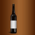 Glass bottle of black wine Royalty Free Stock Photo