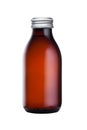 Glass bottle of botanical energy drink on white Royalty Free Stock Photo