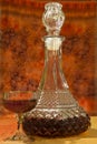 Glass and bottle of brandy Royalty Free Stock Photo