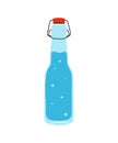 Glass bottle of clean mineral water clipart in flat line modern style. Healthy lifestyle, hydrate motivation, drink more water