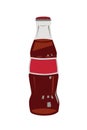 Glass bottle of coca-cola on white background