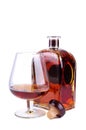 Glass and bottle of cognac