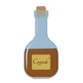 glass bottle of cognac Royalty Free Stock Photo