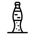 Glass bottle of cola icon, outline style