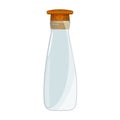 Glass bottle with cork stopper isolated on white background. Magic blank vessel for potions. Royalty Free Stock Photo